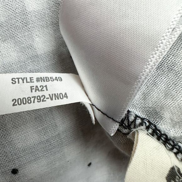 Madewell Hayden Double-Faced Popover Top in Breeney Plaid Size XL Black White - Picture 14 of 14